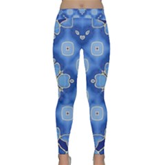 Ornate Blue Classic Yoga Leggings by Dazzleway