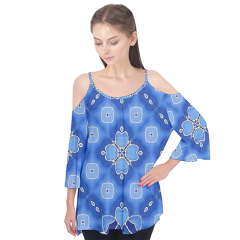 Ornate Blue Flutter Tees by Dazzleway