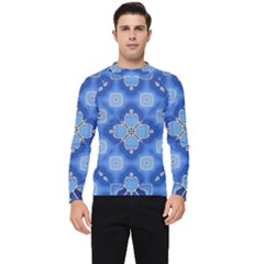 Ornate Blue Men s Long Sleeve Rash Guard by Dazzleway