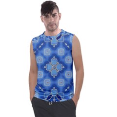 Ornate Blue Men s Regular Tank Top