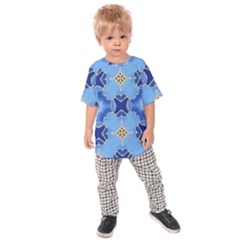 Blue Ornate Kids  Raglan Tee