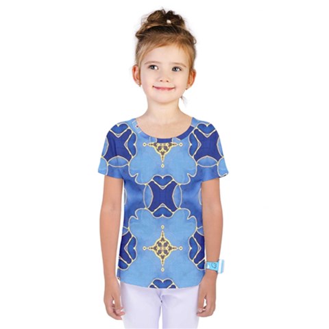 Blue Ornate Kids  One Piece Tee by Dazzleway