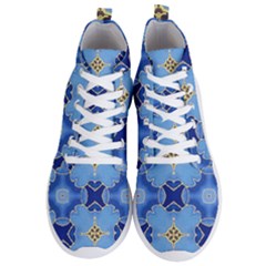 Blue Ornate Men s Lightweight High Top Sneakers by Dazzleway