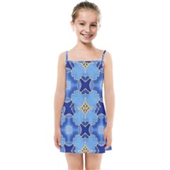 Blue Ornate Kids  Summer Sun Dress by Dazzleway