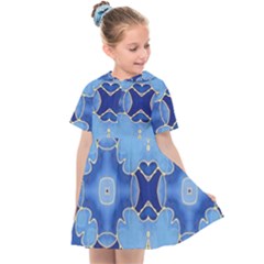 Blue Ornate Kids  Sailor Dress by Dazzleway