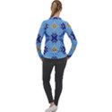 Blue ornate Women s Pique Long Sleeve Tee View2