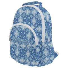 Blue Pattern Rounded Multi Pocket Backpack by Dazzleway