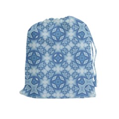 Blue Pattern Drawstring Pouch (xl) by Dazzleway