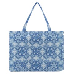 Blue Pattern Zipper Medium Tote Bag by Dazzleway