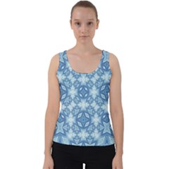 Blue Pattern Velvet Tank Top by Dazzleway