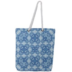 Blue Pattern Full Print Rope Handle Tote (large) by Dazzleway