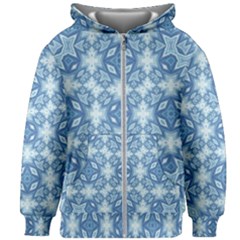 Blue Pattern Kids  Zipper Hoodie Without Drawstring