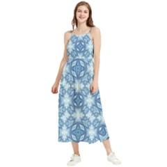 Blue Pattern Boho Sleeveless Summer Dress by Dazzleway