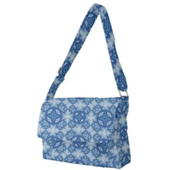 Blue Pattern Full Print Messenger Bag (l) by Dazzleway