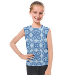 Blue Pattern Kids  Mesh Tank Top