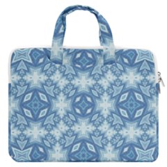 Blue Pattern Macbook Pro Double Pocket Laptop Bag by Dazzleway