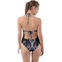 Black and white Halter Cut-Out One Piece Swimsuit View2