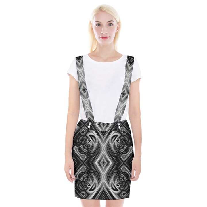 Black and white Braces Suspender Skirt