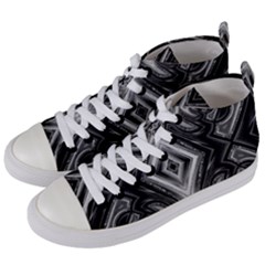 Black And White Women s Mid-top Canvas Sneakers by Dazzleway