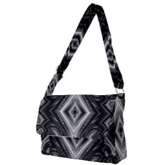 Black And White Full Print Messenger Bag (s) by Dazzleway