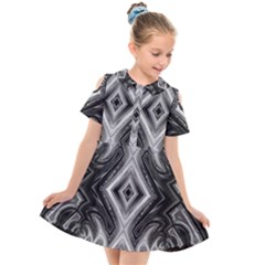 Black And White Kids  Short Sleeve Shirt Dress by Dazzleway