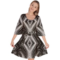 Black And White Velour Kimono Dress by Dazzleway