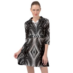 Black And White Mini Skater Shirt Dress by Dazzleway