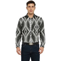 Black And White Men s Long Sleeve Pocket Shirt  by Dazzleway