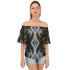 Black And White Off Shoulder Short Sleeve Top by Dazzleway