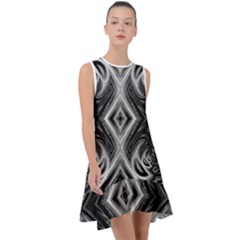 Black And White Frill Swing Dress by Dazzleway