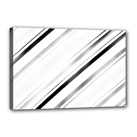 High Contrast Minimalist Black And White Modern Abstract Linear Geometric Style Design Canvas 18  X 12  (stretched)