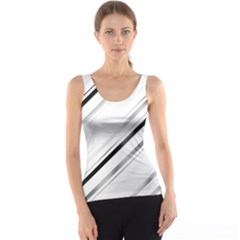 High Contrast Minimalist Black And White Modern Abstract Linear Geometric Style Design Tank Top