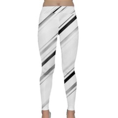 High Contrast Minimalist Black And White Modern Abstract Linear Geometric Style Design Classic Yoga Leggings by dflcprintsclothing