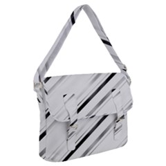 High Contrast Minimalist Black And White Modern Abstract Linear Geometric Style Design Buckle Messenger Bag by dflcprintsclothing