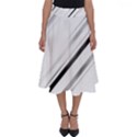 High contrast minimalist black and white modern abstract linear geometric style design Perfect Length Midi Skirt View1