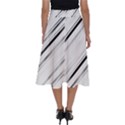 High contrast minimalist black and white modern abstract linear geometric style design Perfect Length Midi Skirt View2