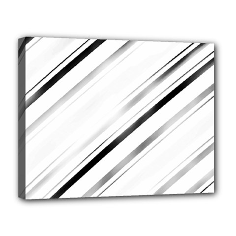 High Contrast Minimalist Black And White Modern Abstract Linear Geometric Style Design Canvas 14  X 11  (stretched) by dflcprintsclothing