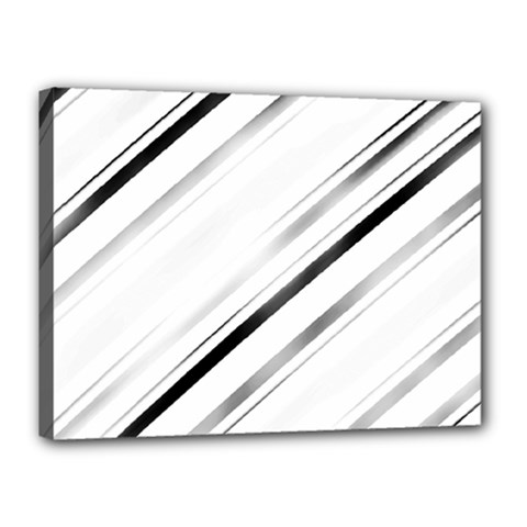 High Contrast Minimalist Black And White Modern Abstract Linear Geometric Style Design Canvas 16  X 12  (stretched) by dflcprintsclothing