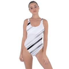 High Contrast Minimalist Black And White Modern Abstract Linear Geometric Style Design Bring Sexy Back Swimsuit