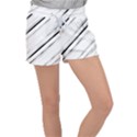 High contrast minimalist black and white modern abstract linear geometric style design Velour Lounge Shorts View1