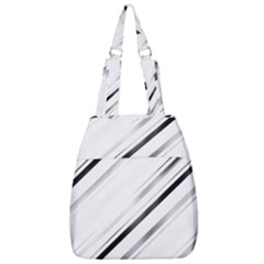 High Contrast Minimalist Black And White Modern Abstract Linear Geometric Style Design Center Zip Backpack