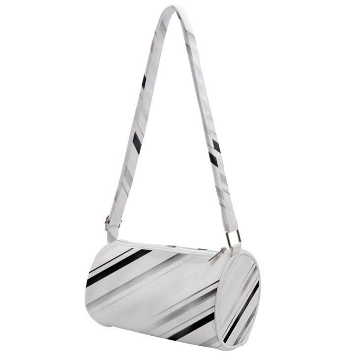 High contrast minimalist black and white modern abstract linear geometric style design Mini Cylinder Bag