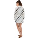 High contrast minimalist black and white modern abstract linear geometric style design Long Sleeve Kimono View2