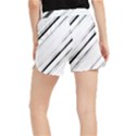 High contrast minimalist black and white modern abstract linear geometric style design Runner Shorts View2