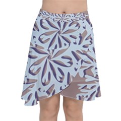 Snowflakes Chiffon Wrap Front Skirt