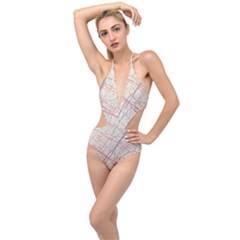 Baby s Breath, Ultimate Gray & Sugar Coral Plunging Cut Out Swimsuit by Kettukas