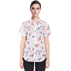 Flowers And Hearts Women s Short Sleeve Shirt