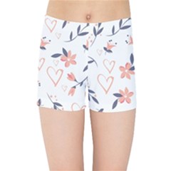 Flowers And Hearts Kids  Sports Shorts