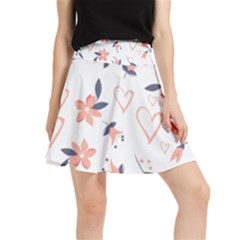 Flowers And Hearts Waistband Skirt