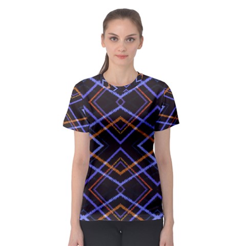 Intersecting Diamonds Motif Print Pattern Women s Sport Mesh Tee by dflcprintsclothing